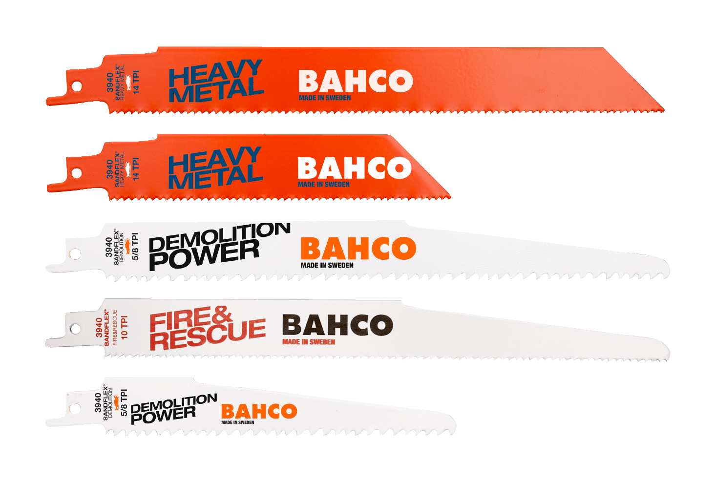 Sada pilových listů pro ocasky  BAHCO 3940-HDD-SET-5P